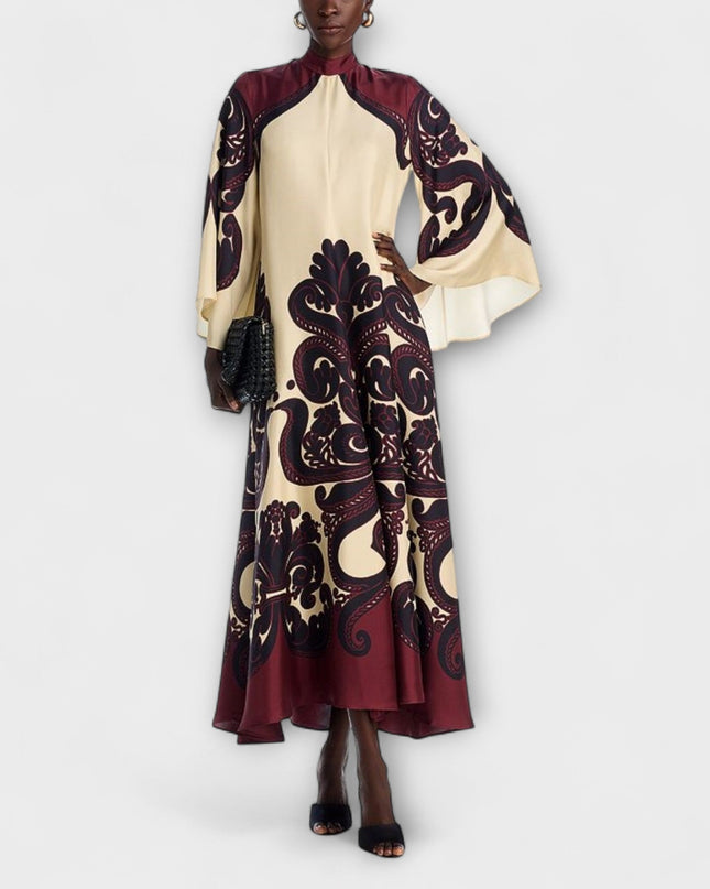 Marianne - Atemhaftes Grenadilla-Print Maxikleid für mühelose Eleganz