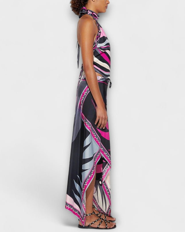 Everly - Set aus Neckholder-Top und asymmetrischem Midi-Rock