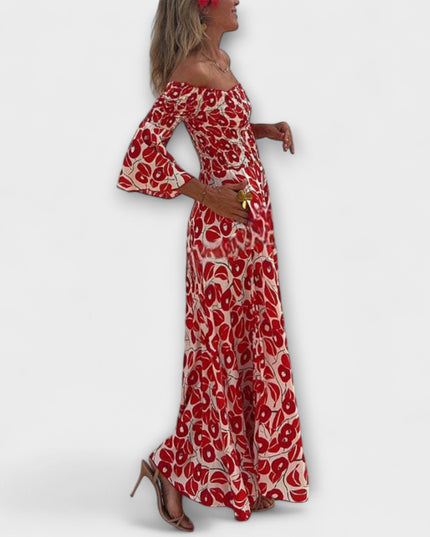 Katharina - Urlaubstaugliches schulterfreies Maxikleid