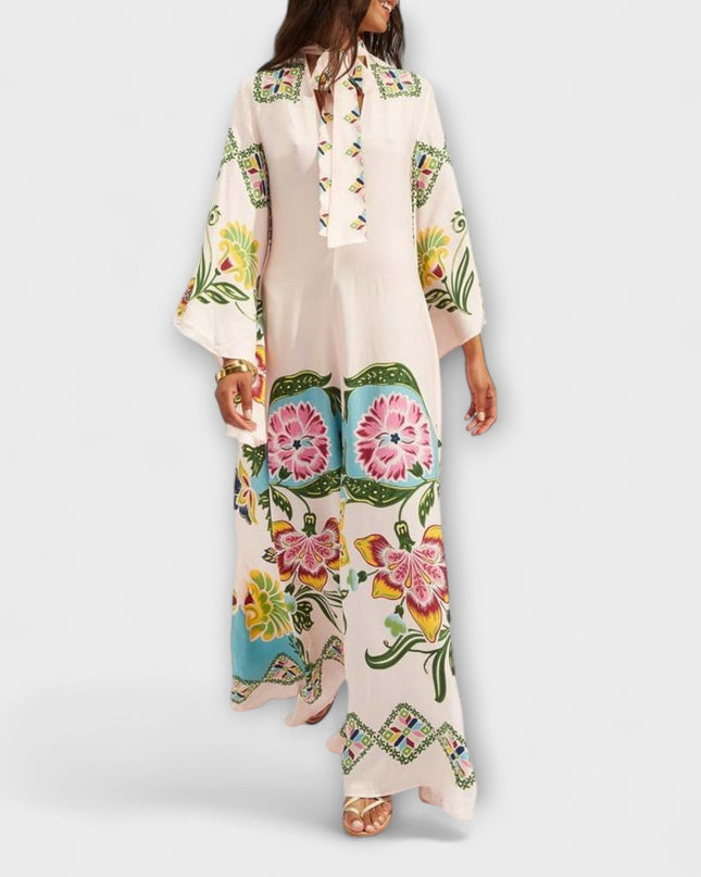 Rita - Elegantes Maxikleid mit floralem Druck und fließendem Design