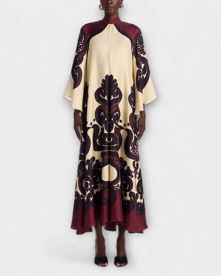 Marianne - Atemhaftes Grenadilla-Print Maxikleid für mühelose Eleganz