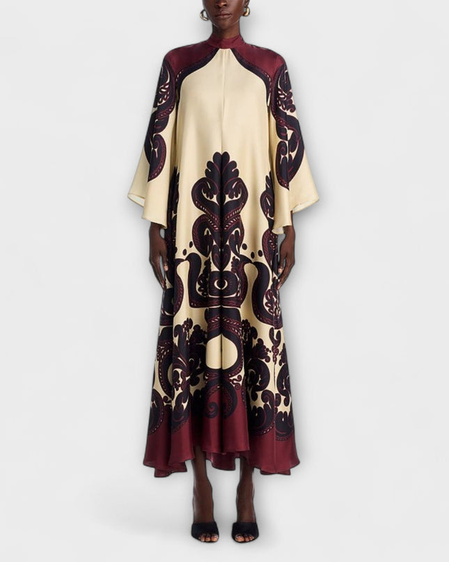 Marianne - Atemhaftes Grenadilla-Print Maxikleid für mühelose Eleganz
