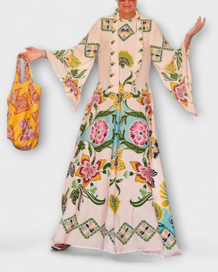 Rita - Elegantes Maxikleid mit floralem Druck und fließendem Design