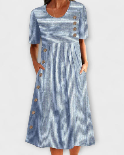 Svenja – Gestreiftes Premium-Midikleid