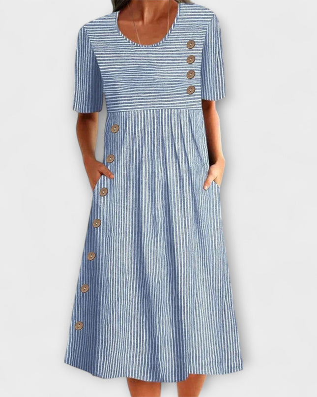 Svenja – Gestreiftes Premium-Midikleid