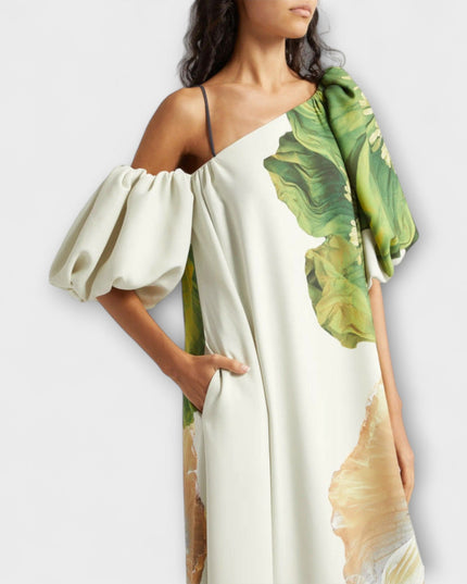Marie-Luise - Asymmetrisches Floral-Maxikleid