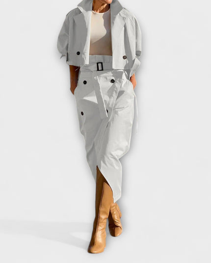 Tilde – Elegantes Set aus Jacke und Midi-Rock mit Taschen