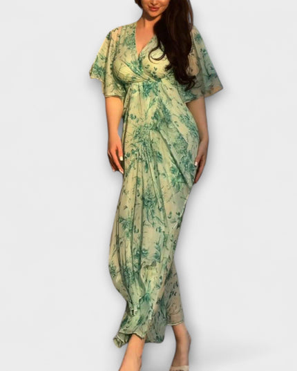 Marlene - Schickes Floral V-Ausschnitt Kleid
