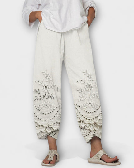 Livia – Weit Geschnittene Hose Mit Print Und Spitzendetail