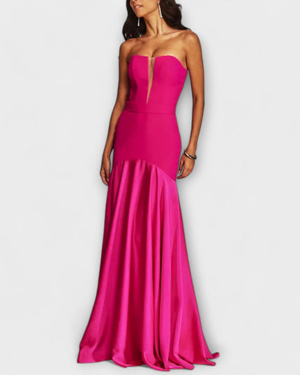 Christa - Schulterfreies Maxikleid mit V-Ausschnitt