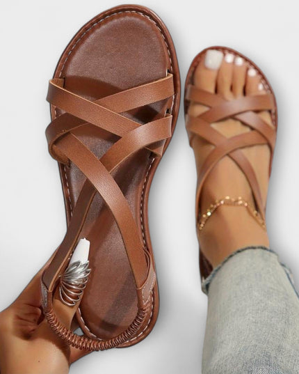 Carola - Damen Sandalen mit leichtem Kreuzverschluss