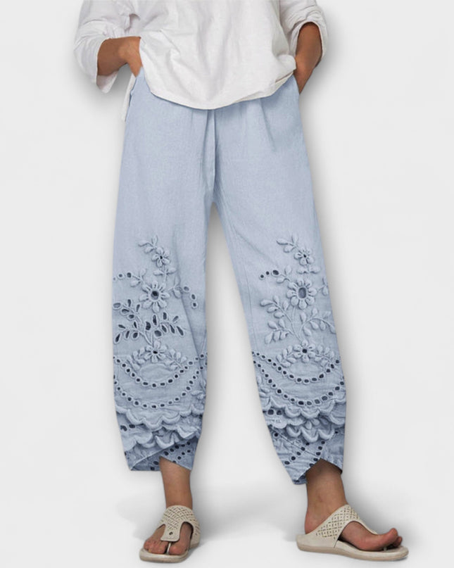 Livia – Weit Geschnittene Hose Mit Print Und Spitzendetail