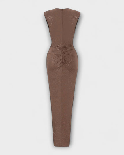 Brigitta - Maxikleid mit tiefem V-Ausschnitt