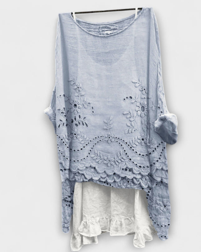 Ella - Bluse mit zweilagigem Saum