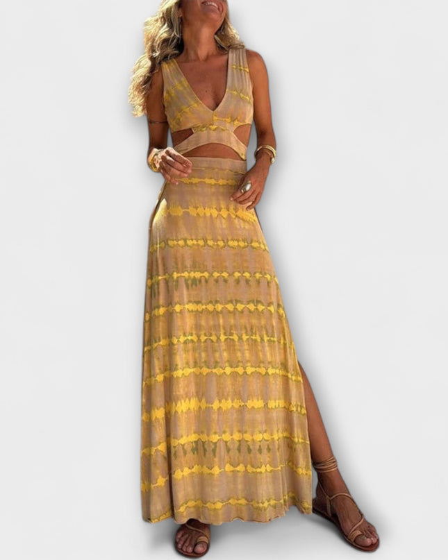 Giulia - Eleanor Tie-Dye Cutout Schlitz Stretchkleid