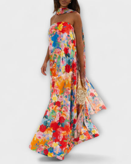Selma - Off-Shoulder Floral Maxi-Kleid
