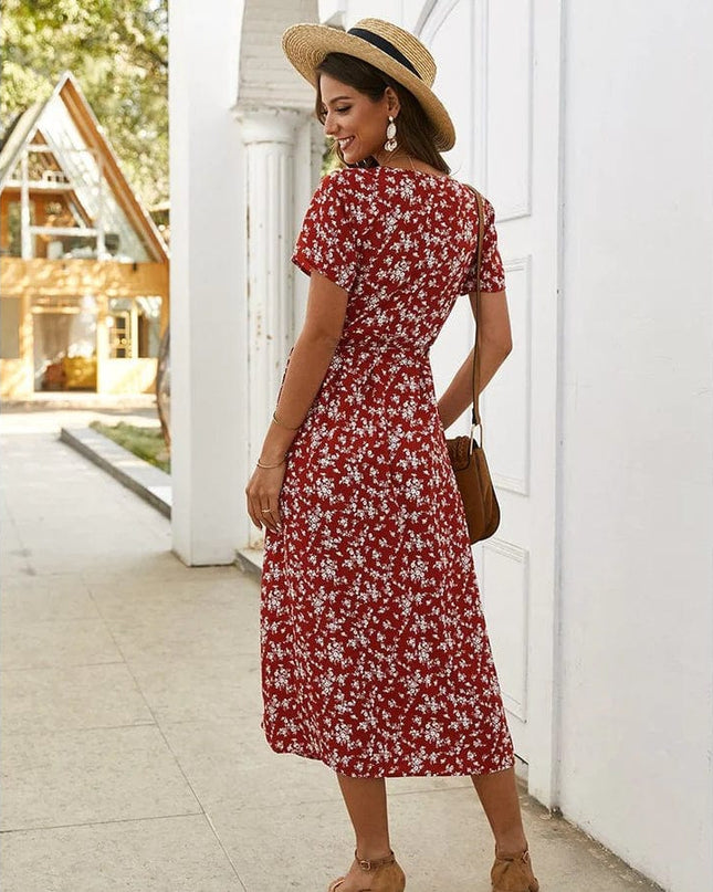 Mathildis - Geblümtes Ibiza Midikleid