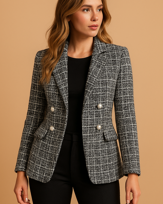 Nova - Taillierter karierter Damenblazer