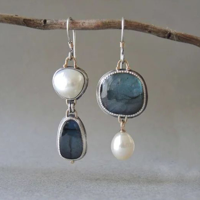 Ilse – Vintage-Ohrringe im Blue-Stone-Stil