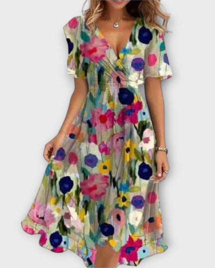 Edith - Damen Kleid mit V-Ausschnitt