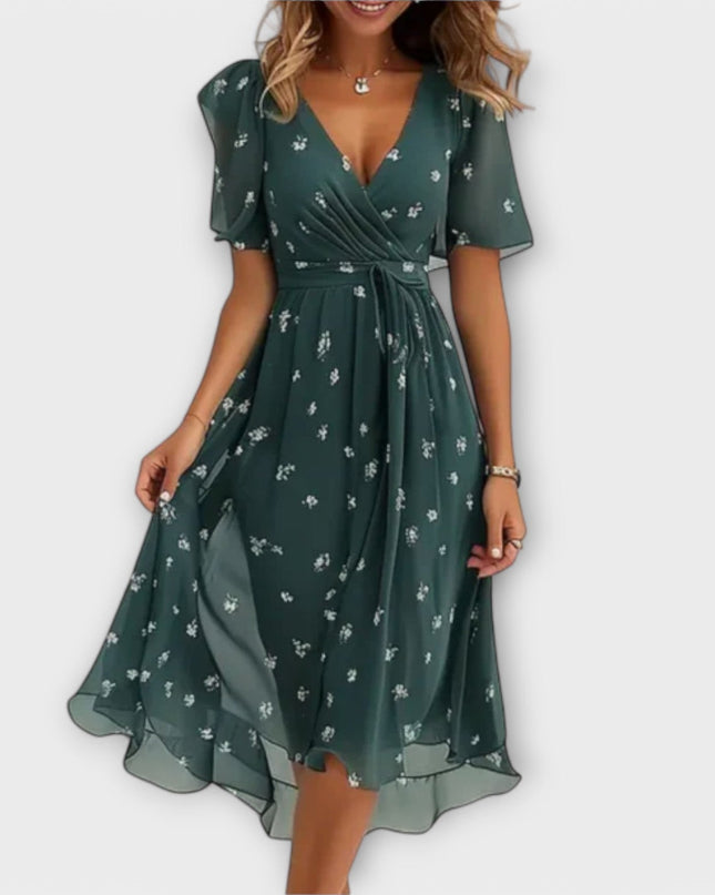Edith - Damen Kleid mit V-Ausschnitt
