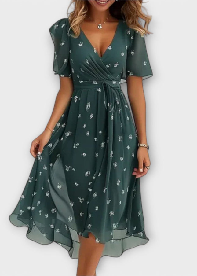 Edith - Damen Kleid mit V-Ausschnitt