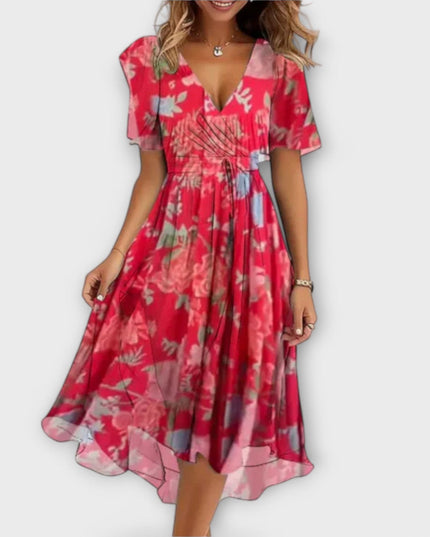 Edith - Damen Kleid mit V-Ausschnitt