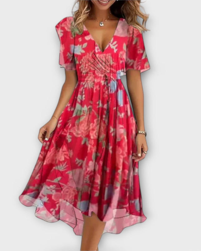 Edith - Damen Kleid mit V-Ausschnitt