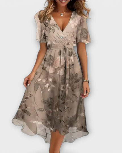 Edith - Damen Kleid mit V-Ausschnitt