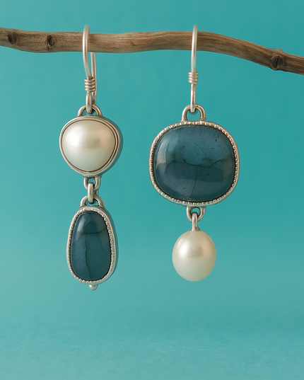 Ilse – Vintage-Ohrringe im Blue-Stone-Stil