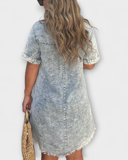 Tanja - Lässiges Denim Hemdkleid