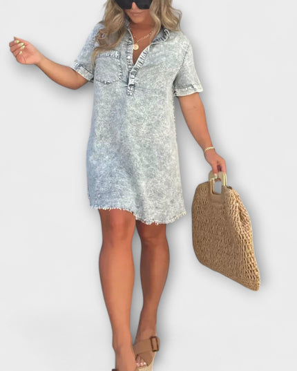 Tanja - Lässiges Denim Hemdkleid