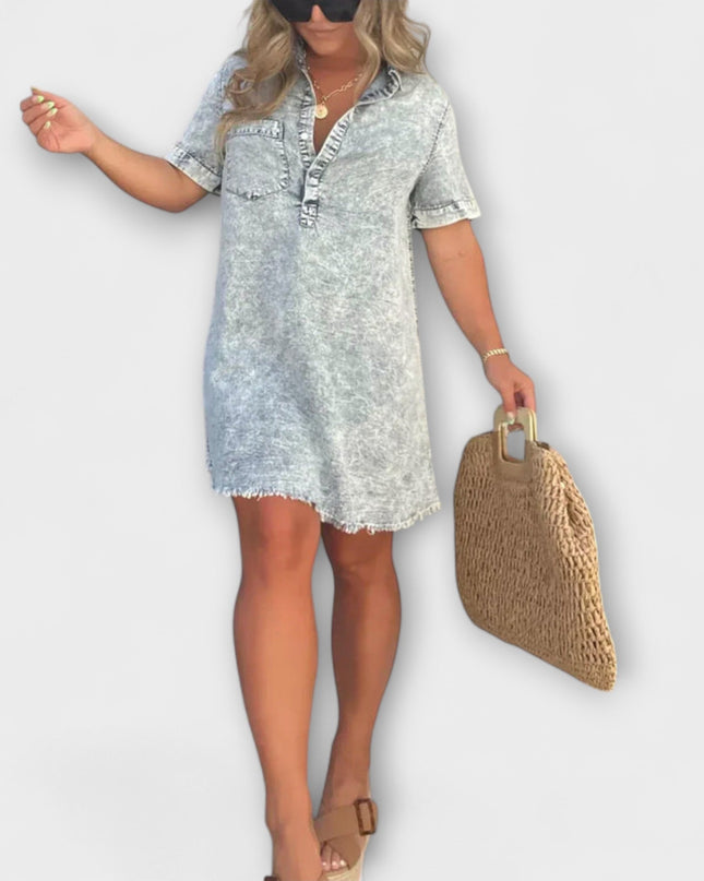 Tanja - Lässiges Denim Hemdkleid