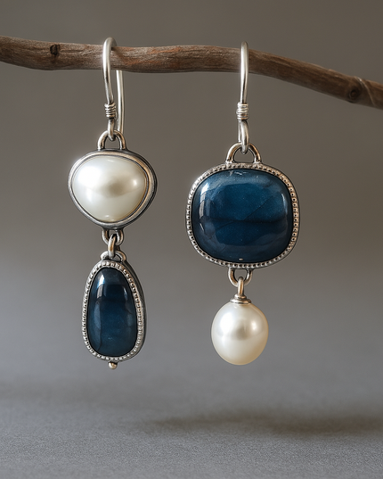 Ilse – Vintage-Ohrringe im Blue-Stone-Stil