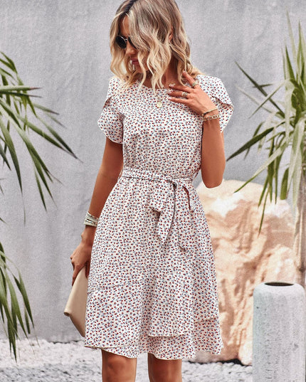 Bruna - Kurzes weißes Boho Kleid