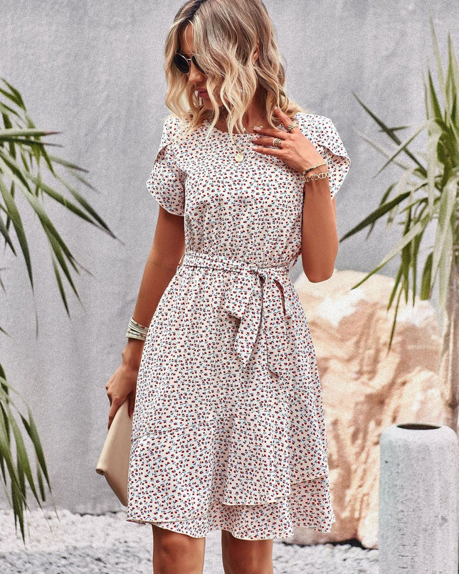 Bruna - Kurzes weißes Boho Kleid