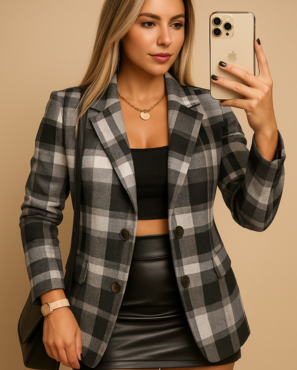 Sienna - Langer gesteppt­er Damenblazer