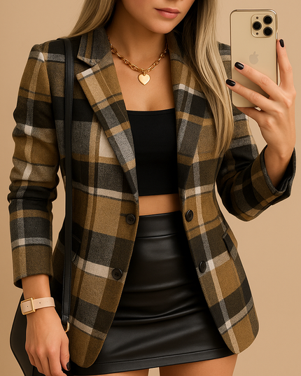 Sienna - Langer gesteppt­er Damenblazer