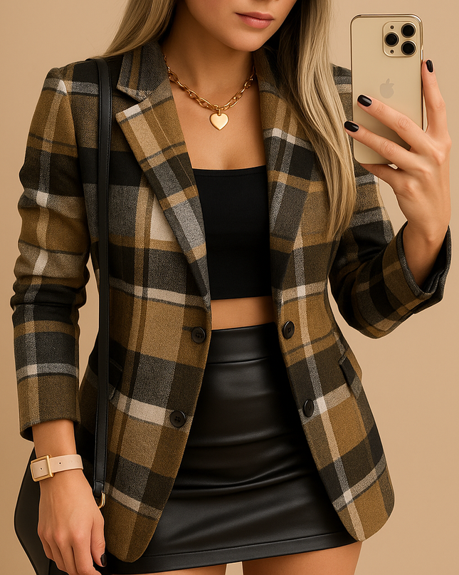 Sienna - Langer gesteppt­er Damenblazer