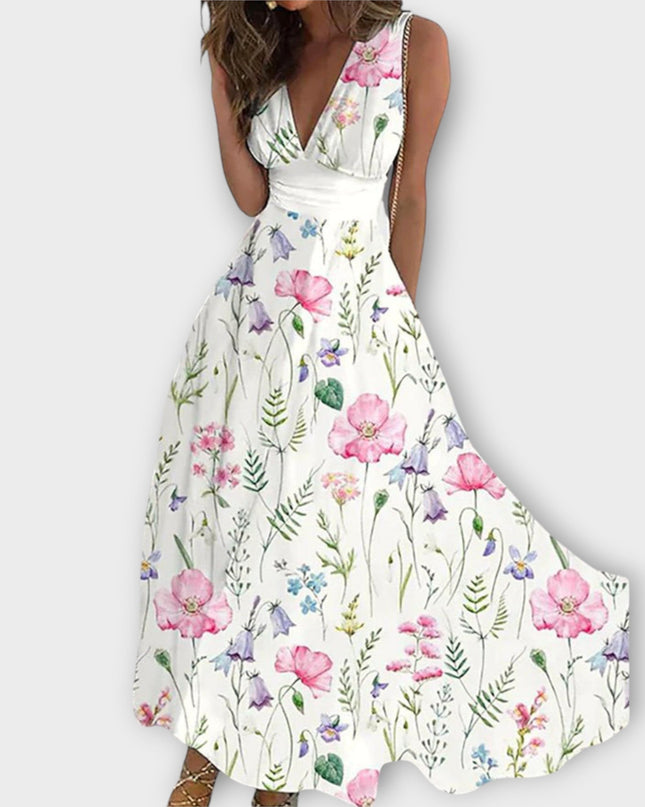 Undine - Floral V-Neck Kleid