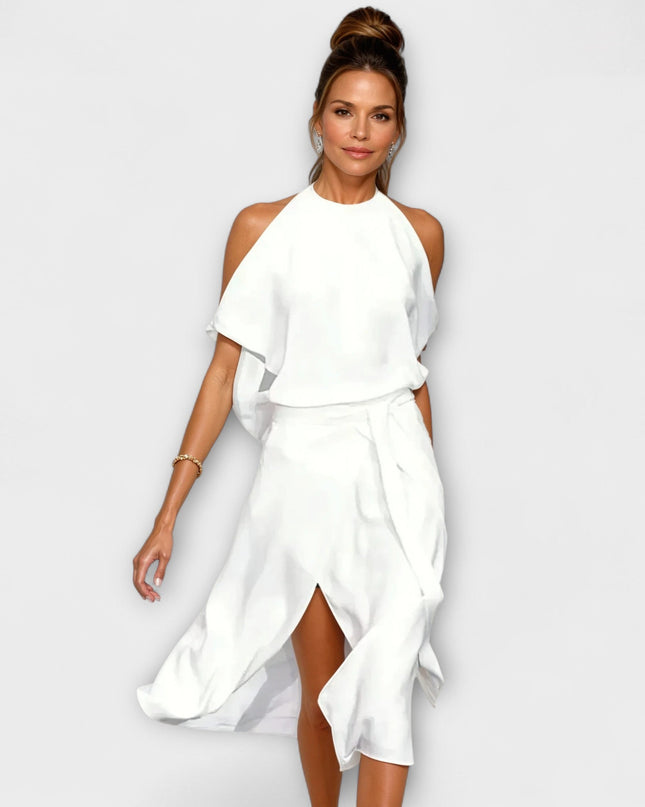 Theresia-Marie - Elegantes Kleid mit modischen Schulterausschnitt