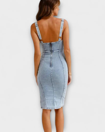 Philomena - Denim-Kleid mit verstellbaren Trägern