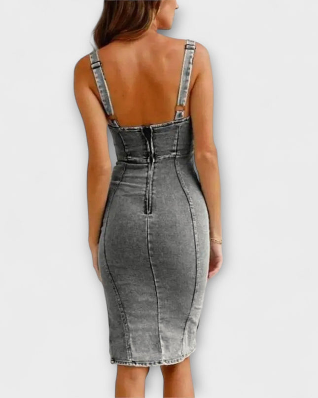 Philomena - Denim-Kleid mit verstellbaren Trägern