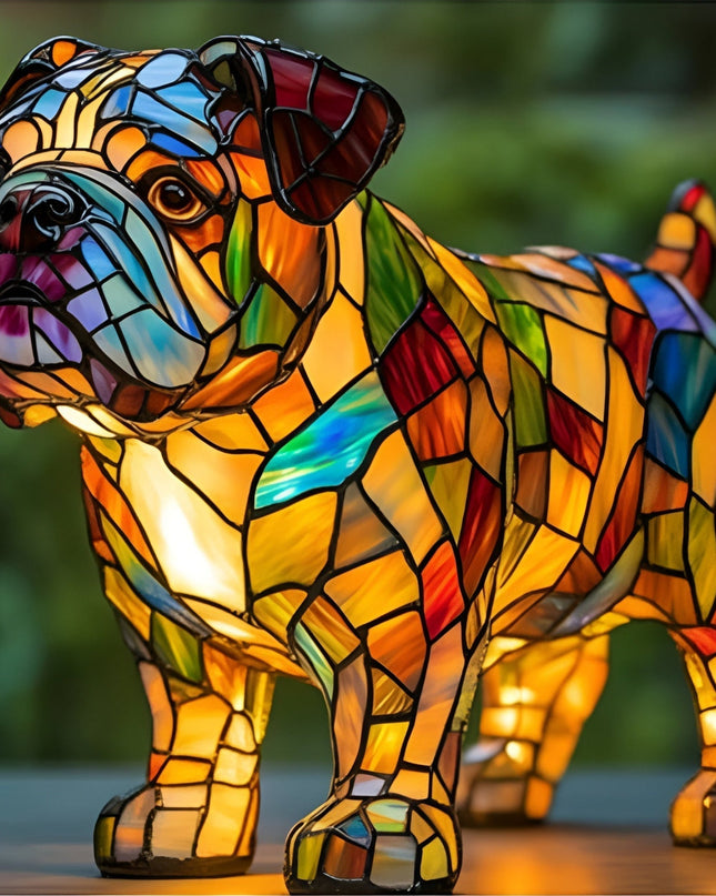 Luisa - Magische Hundelampe aus Buntglas