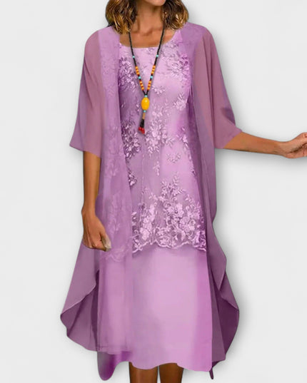 Saskia - Elegantes zweiteiliges Chiffonkleid