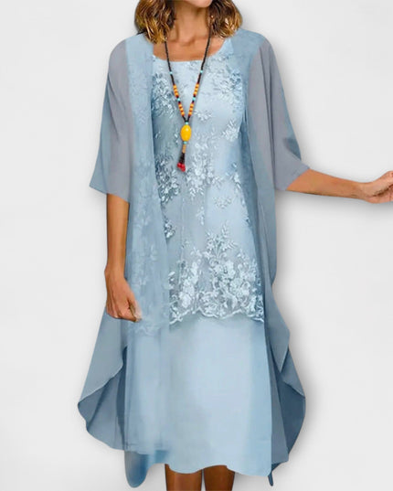 Saskia - Elegantes zweiteiliges Chiffonkleid