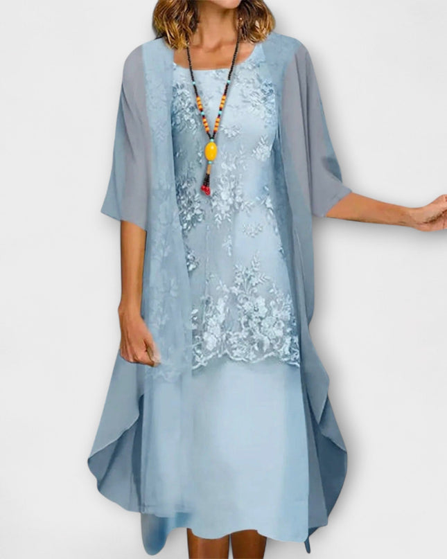 Saskia - Elegantes zweiteiliges Chiffonkleid