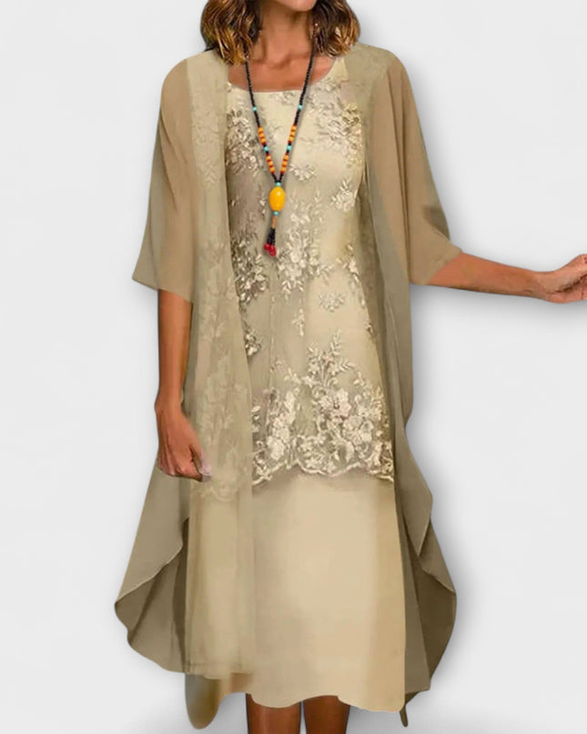 Saskia - Elegantes zweiteiliges Chiffonkleid