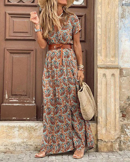 Mena - Ibiza Maxikleid mit Gürtel