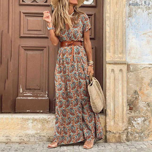 Mena - Ibiza Maxikleid mit Gürtel